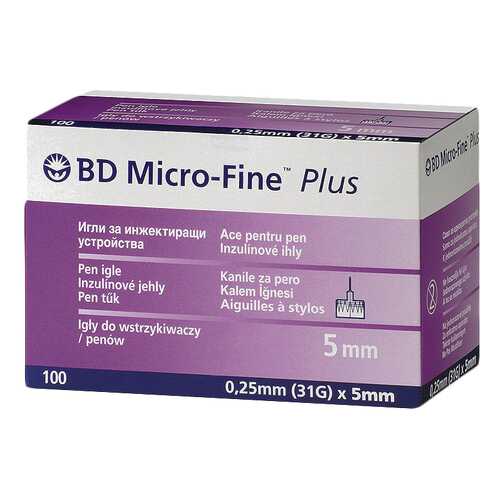 Иглы BD Micro-Fine Plus для шприц-ручки 0,25 х 5 мм 100 шт. в Аптека Озерки
