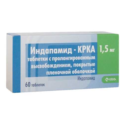 Индапамид-КРКА таблетки пролонг.п.п.о.1,5 мг №60 в Аптека Озерки
