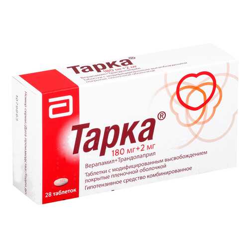 Тарка таблетки модиф.высвоб.п.п.о.180 мг+2 мг №28 в Аптека Озерки