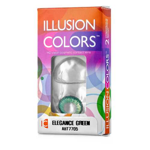 Контактные линзы ILLUSION colors Elegance 2 линзы -4.0D green зеленый в Аптека Озерки