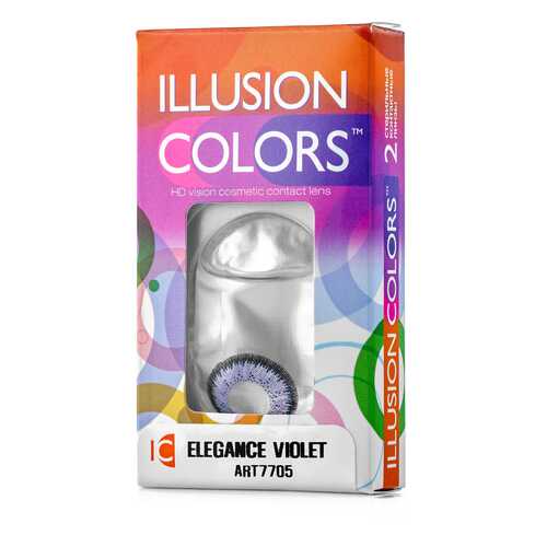 Контактные линзы ILLUSION colors Elegance 2 линзы -4.0D violet фиолетовый в Аптека Озерки