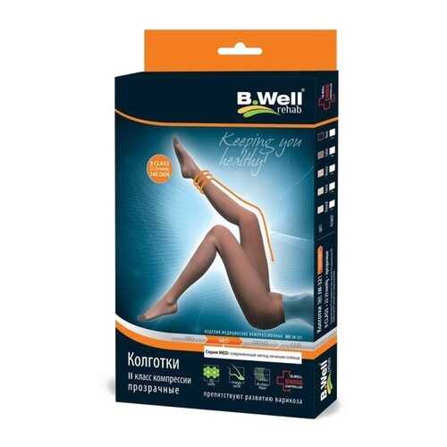 Колготки компрессионные B.Well JW 321 2 класс компрессии черные р.2 в Аптека Озерки