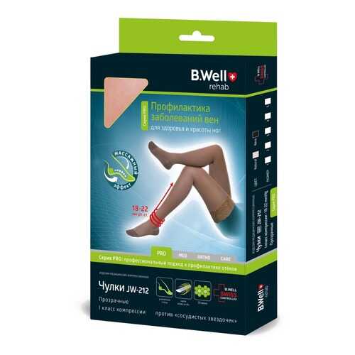 Компрессионные чулки (1 класс, 18-22 мм рт. ст.), №3, черные B.Well rehab JW-212 в Аптека Озерки