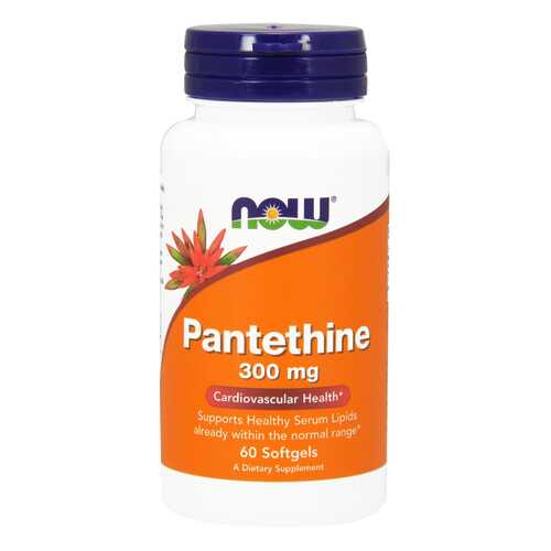Витамины группы B Now Pantethine (300 мг) 60 гелевых капсул в Аптека Озерки