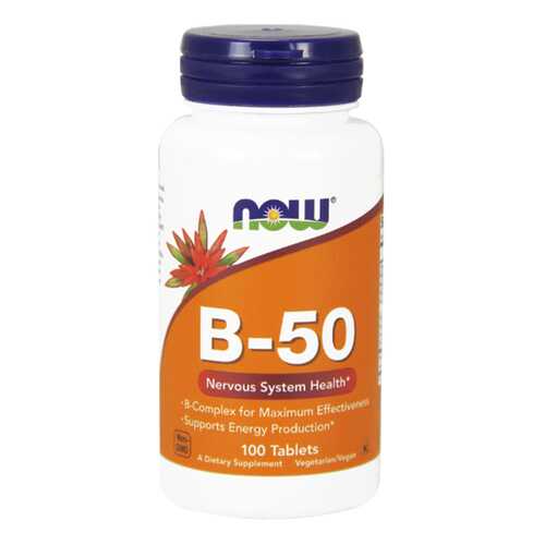 Комплекс витаминов группы B NOW B-50 Complex 100 капсул без вкуса в Аптека Озерки