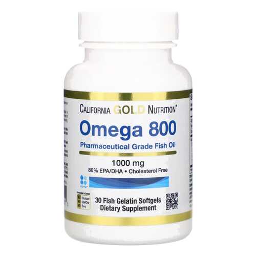 Рыбий жир Omega 800 California Gold Nutrition 1000 мг капсулы 30 шт. в Аптека Озерки
